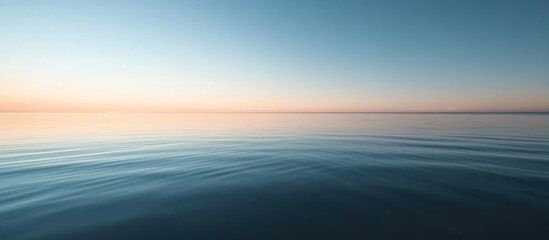 Calm ocean sunset, peaceful waters, horizon view, serene background. Ideal for travel, relaxation