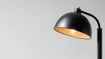 Minimal overhead view of black floor lamp