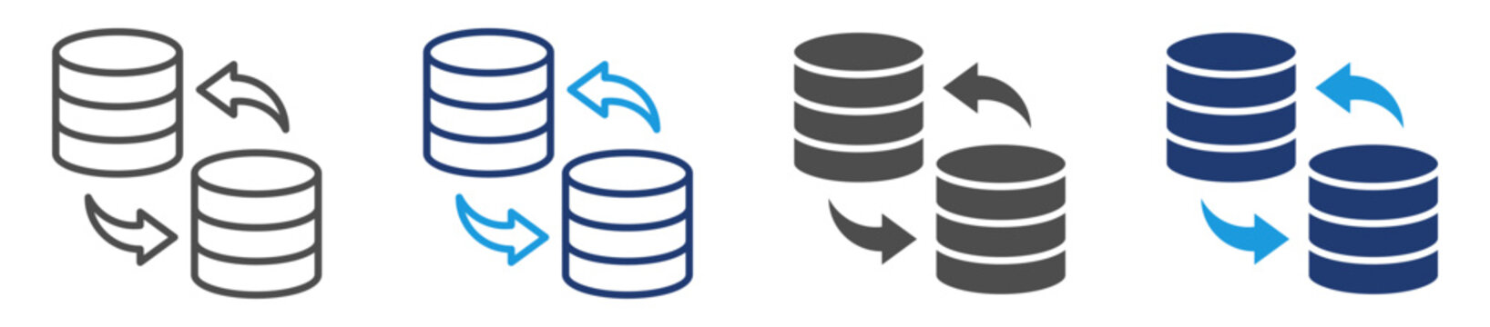 database replication icon sheet multiple style