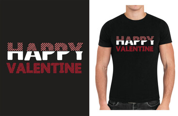 Happy Valentine's day with heart vector typography t-shirt design