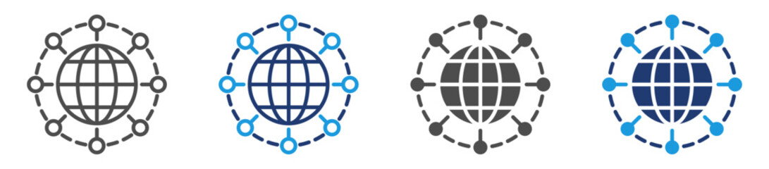global connection icon sheet multiple style