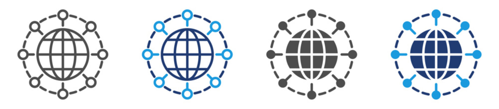 global connection icon sheet multiple style