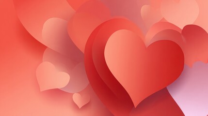 Abstract heart shapes pattern for Valentine love caring background, romantic pink red design symbolizing affection, kindness, emotion and relationship themes for festive greeting