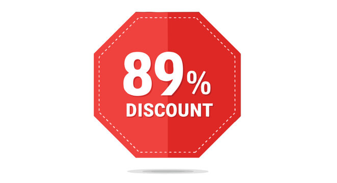 Outstanding Eighty-Nine Percent Price Reduction Promotion Banner for Exclusive Retail Offers and Seasonal Sales Events. Grab This Incredible Deal