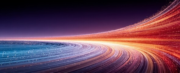 Colorful, swirling line of light that appears to be moving through space. The colors are bright and vibrant