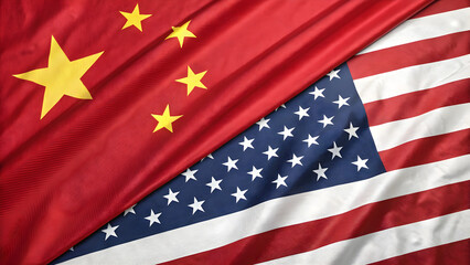 Flags of China and USA symbolizing international relations and diplomacy