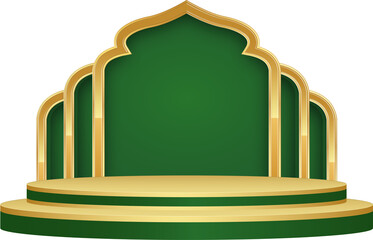 Islamic Podium Stage Eid Mubarak Ramadan Kareem
