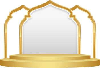 Islamic Podium Stage Eid Mubarak Ramadan Kareem
