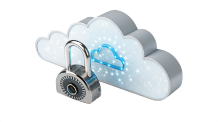 Secure cloud storage with locked padlock protection