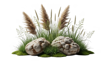 Natural landscape with rocks and grasses