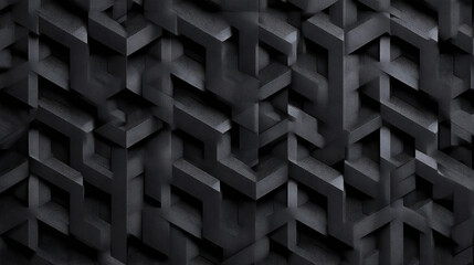 Abstract Black and White Geometric Cube Pattern &ndash; Optical Illusion, Modern Art & Minimalist Design Background

