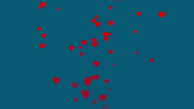 Live style social media heart animation on transparent screen. Alpha channel included.Animated hearts flying upward with alpha channel, 4K live style social media heart animation on background.4k