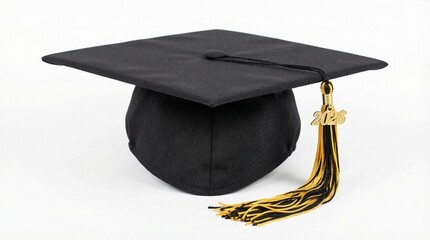 Graduation cap with tassel isolated on a white background with date of 2026
