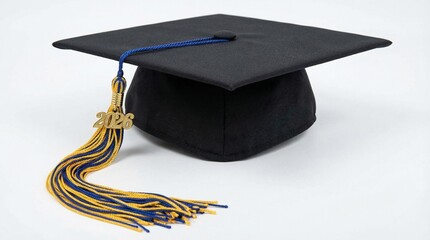 Graduation cap with tassel isolated on a white background with date of 2026