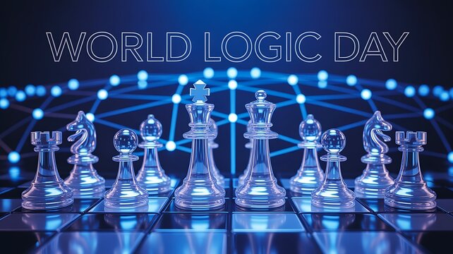 World logic day concept with chess pieces and strategic thinking

