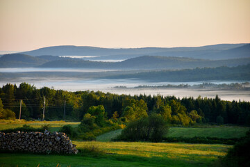 A fog on an autumn morning, Sainte-Apolline, Qu&eacute;bec, Canada