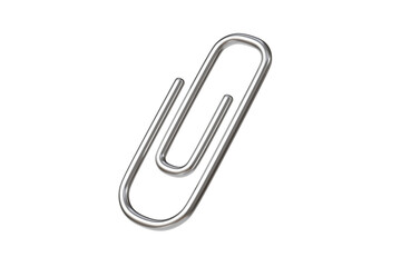 Obraz premium 3d paper clip icon. document attachment concept. minimal cartoon stationery office supply metal clip for paperwork. isolated on white transparent background. 3d render.