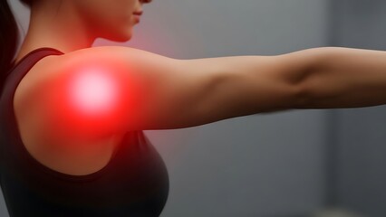 Shoulder Pain: Red Highlighted Area of Discomfort