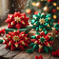 A set of 4 Christmas bows