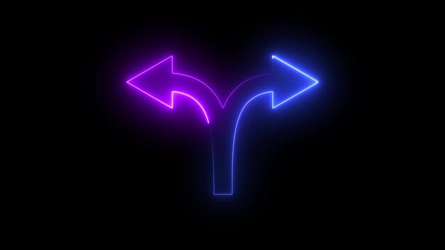 Modern Digital Path Concept with Divergent Glowing Arrows for Leadership and Innovation