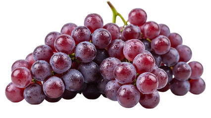 Naklejka premium Large Clusters of Ripe Red Grapes with Water Droplets