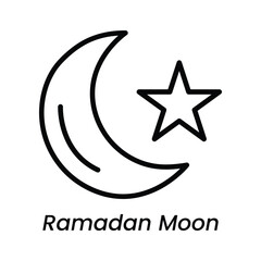 Fototapeta premium Ramadan moon and star symbol for islamic holy month of ramadan