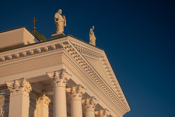 A detail of the Lutheran Cathedral at Helsinki Finland