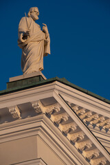 A detail of the Lutheran Cathedral at Helsinki Finland