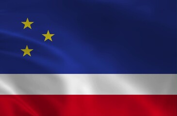 Gagauzia Flag Waving, Autonomous Territorial Unit of Moldova National Symbol, Seamless Loop Video