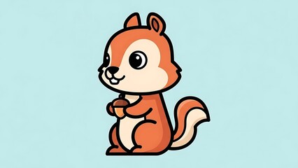 Adorable Cartoon Squirrel Character Illustration.