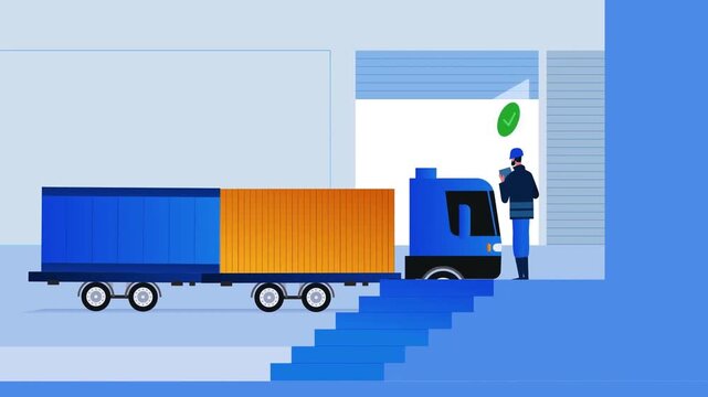 Security Check and Entry Approval of Container Truck at Company Gate