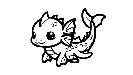 Cartoon Axolotl Illustration Simple Design.