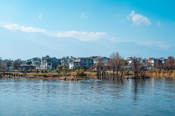 Village scenery by Erhai Lake, Dali, China