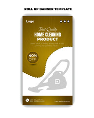 Modern Home Cleaning Product Promotional Roll Up Banner Template
