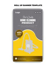 Modern Home Cleaning Product Promotional Roll Up Banner Template
