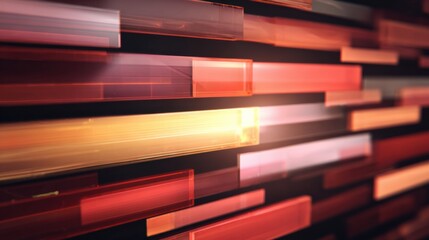 Exploring Ai Transparency Through Layered Glass-Like Panels in Vibrant Red and Orange Colors