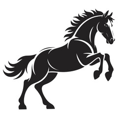 Powerful Rearing Horse Silhouette - Emblematic Representation of Strength and Freedom