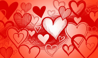 Valentine's love shape grainy abstract background. Pink background. pink ombre gradient with soft blur, faded vignette, film grain texture, and subtle light glow. Minimal classic.