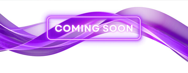 Coming Soon Banner with Purple Wave and Modern Announcement Style