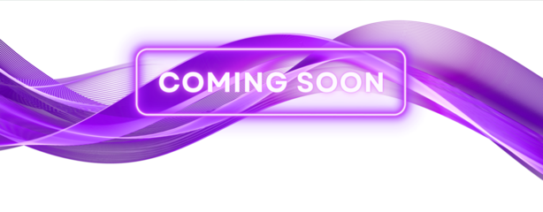 Coming Soon Banner with Purple Wave and Modern Announcement Style