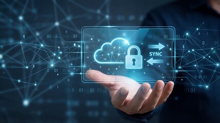 businessman touching virtual screen