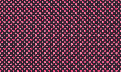Romantic Pink Heart Pattern on Dark Purple Background - Seamless and Adorable