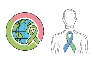 World Cancer Day February 4 Cancer Awareness Ribbon Global Support Illustration
