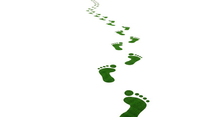 Glowing footprints trail in the dark mysterious green footsteps leading nowhere