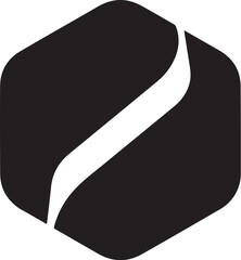 Modern black logo design with white accent