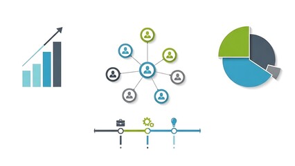 Business data analysis and statistics infographic