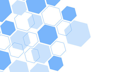 Abstract blue hexagon shape for frame illustration design