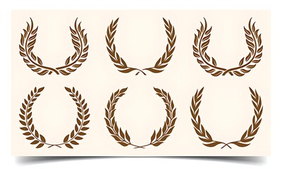 Collection of golden laurel wreaths