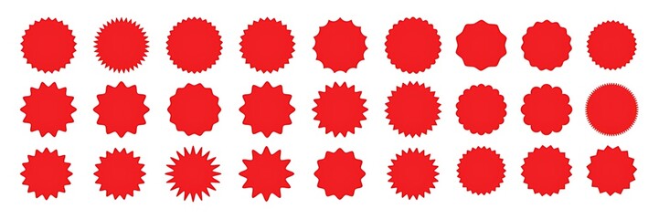 Collection of red circular stamps