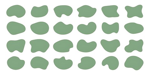 Collection of abstract green shapes